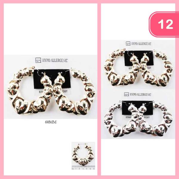 STAINLESS STEEL HOOP EARRING (12 UNITS)