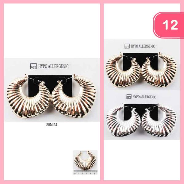STAINLESS STEEL HOOP EARRING (12 UNITS)