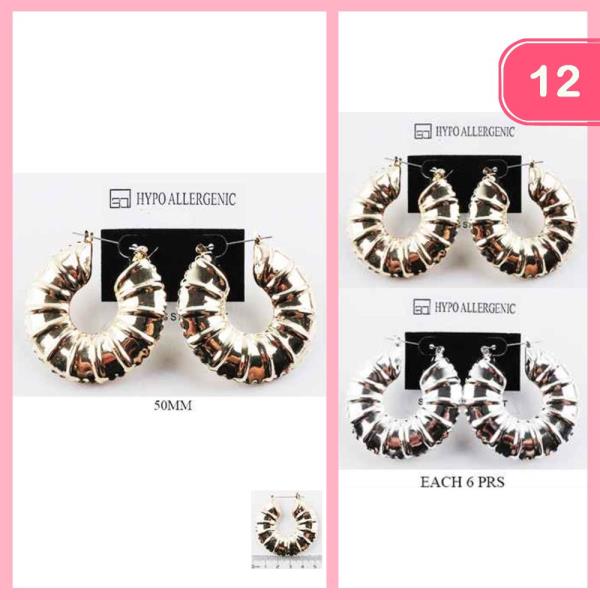 STAINLESS STEEL HUGGIE HOOP EARRING (12 UNITS)