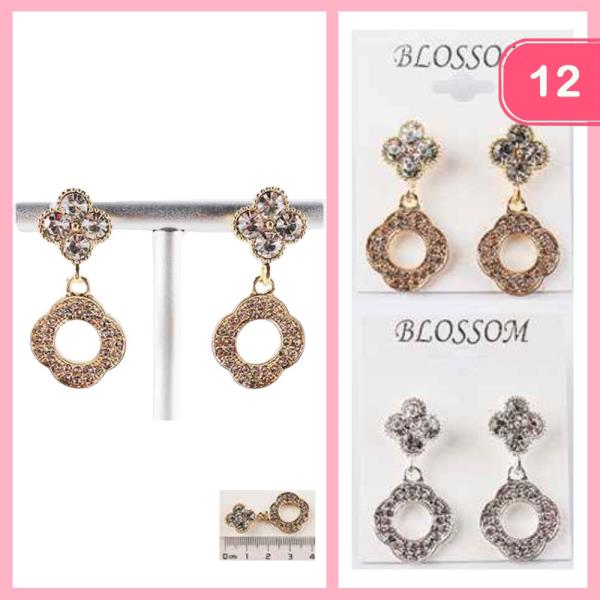 RHINESTONE DANGLE EARRING (12 UNITS)