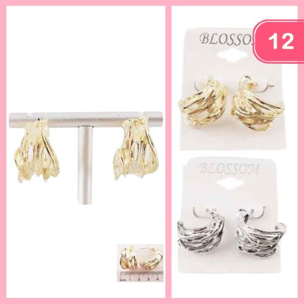 TEXTURED HOOP EARRING (12 UNITS)