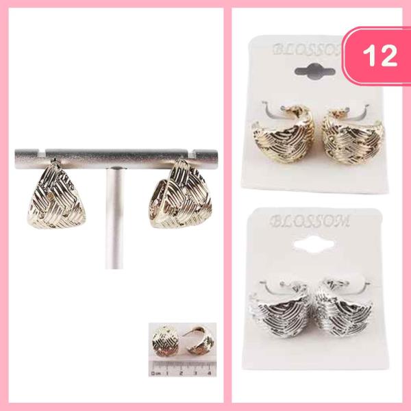 TEXTURE HUGGIE HOOP EARRING (12 UNITS)