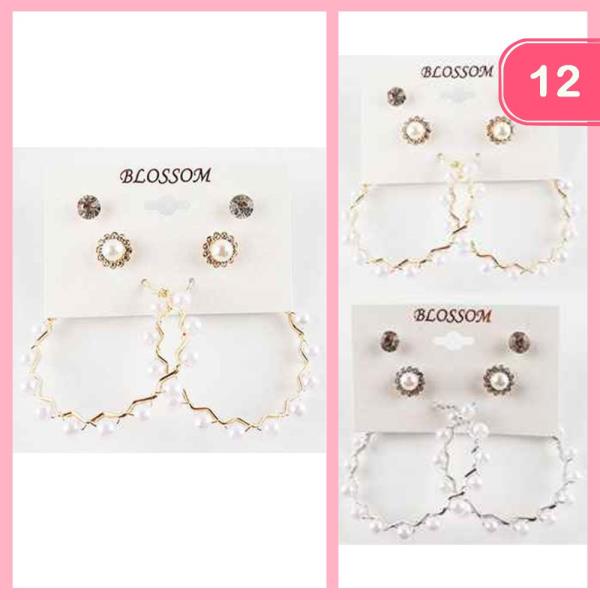 PEARL HOOP EARRING (12 UNITS)