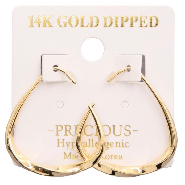 14K GOLD DIPPED OPEN TRIANGLE SHAPE GOLD DIPPED EARRING