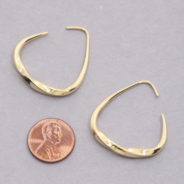 14K GOLD DIPPED OPEN TRIANGLE SHAPE GOLD DIPPED EARRING