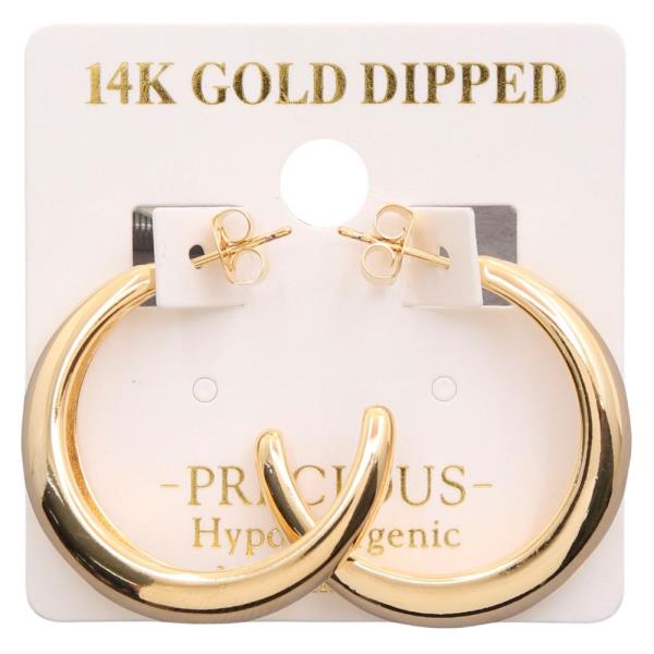 14K GOLD DIPPED OPEN HOOP EARRING