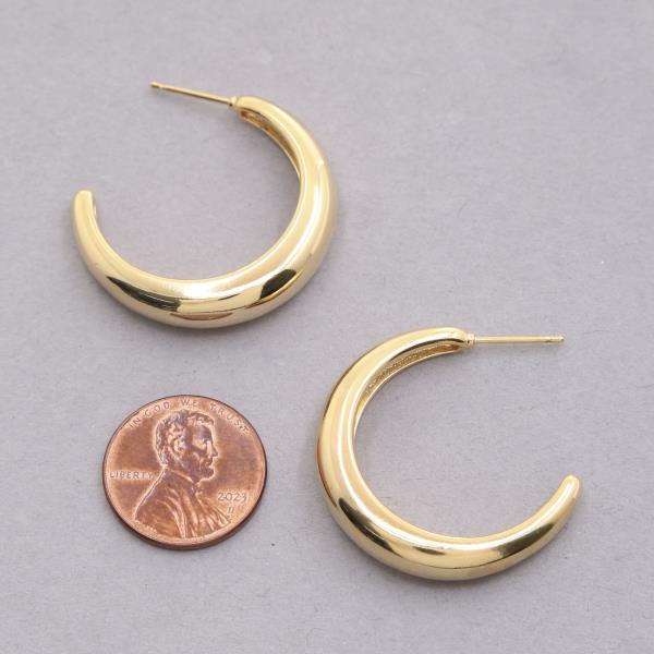 14K GOLD DIPPED OPEN HOOP EARRING