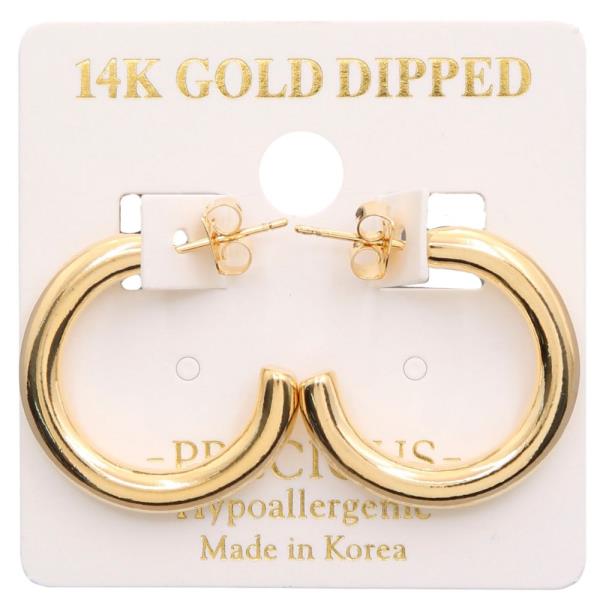 14K GOLD DIPPED OPEN HOOP EARRING