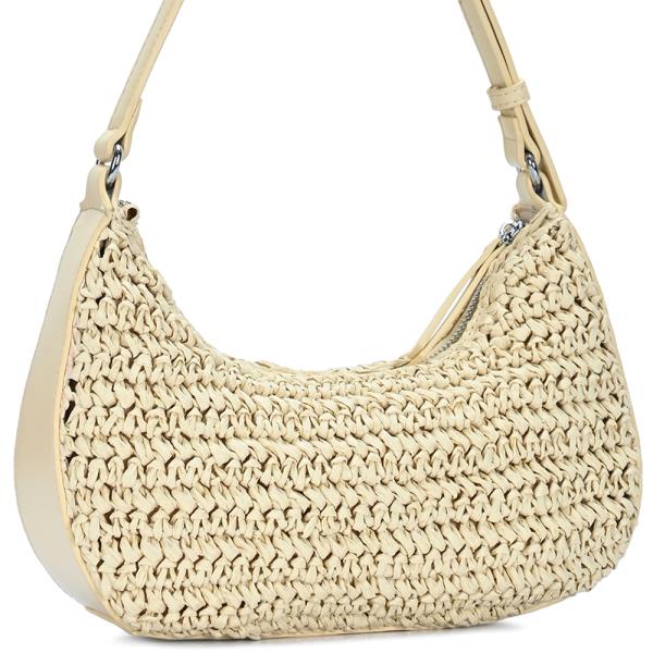 CHIC WOVEN STRAW SHOULDER BAG