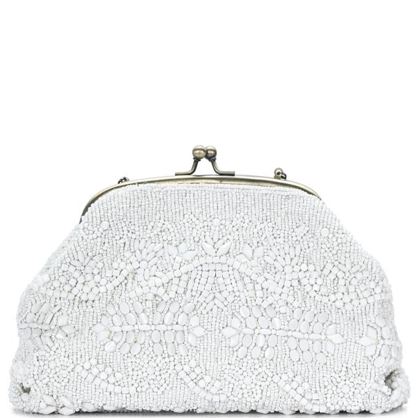 ALL OVER BEADED CLUTCH CROSSBODY BAG