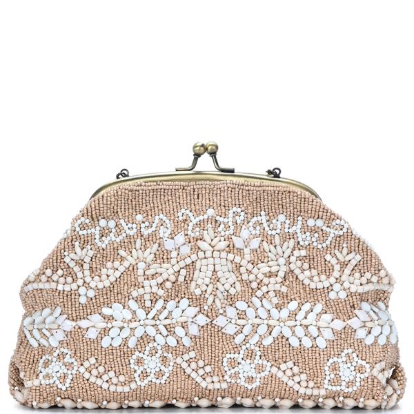 ALL OVER BEADED CLUTCH CROSSBODY BAG