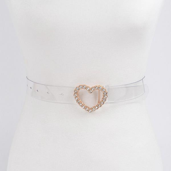 TRANSPARENT HEART BUCKLE BELT