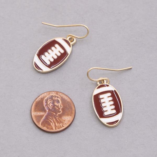 FOOTBALL CHARM DANGLE EARRING