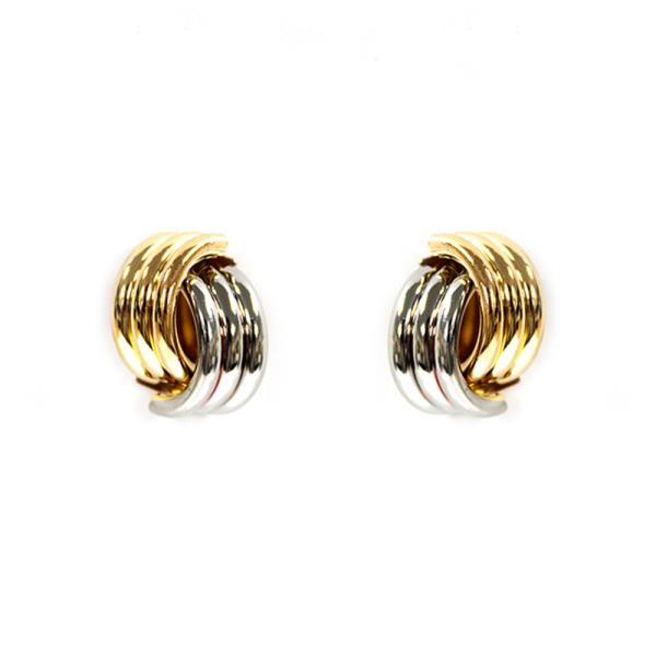 TWO TONE TWIST METAL STUD EARRING