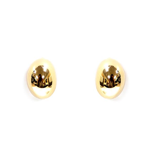 PUFFY METAL OVAL STUD EARRING