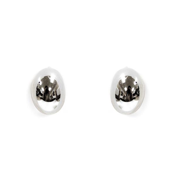 PUFFY METAL OVAL STUD EARRING