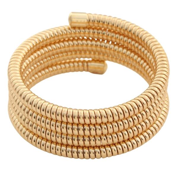 CHUNKY COIL BANGLE BRACELET WITH BOLD RETRO STYLING