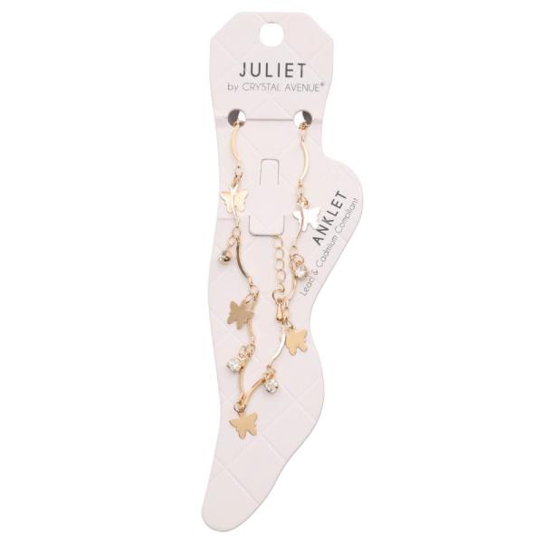BUTTERFLY CRYSTAL METAL ANKLET