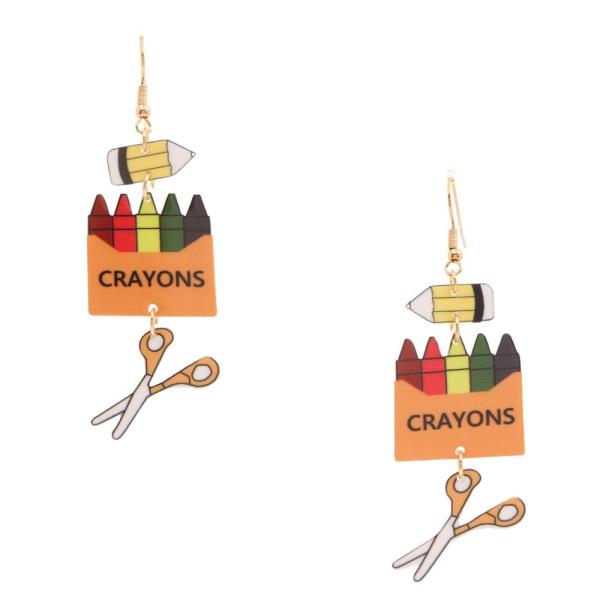 CRAYONS DANGLE EARRING