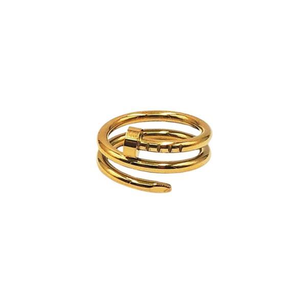 STAINLESS STEEL LAYERED LOOK NAIL RING