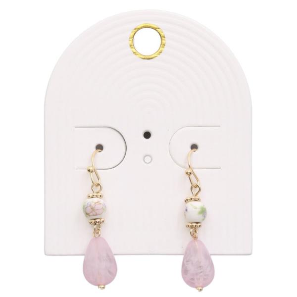 CERAMIC BEAD BEADED DANGLE EARRING