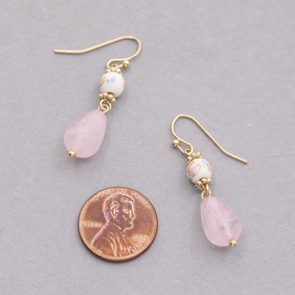 CERAMIC BEAD BEADED DANGLE EARRING