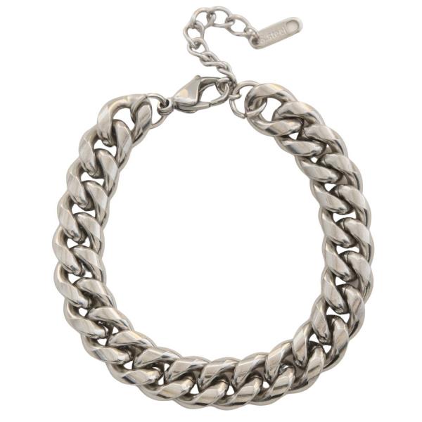 STAINLESS STEEL BOLD STATEMENT CHAIN BRACELET