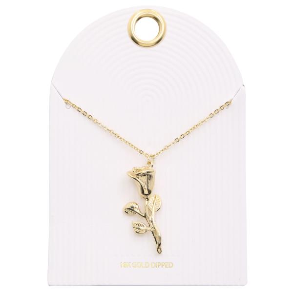 ROSE CHARM 18K GOLD DIPPED NECKLACE