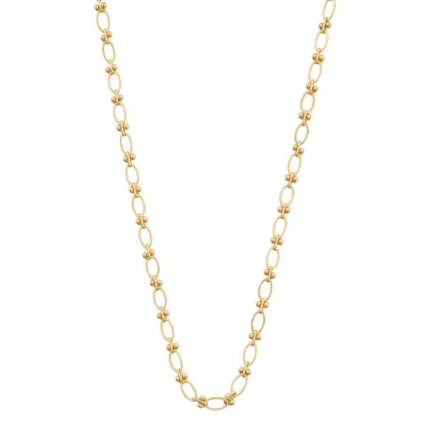 18K GOLD BRASS CLIP LINK CHAIN NECKLACE