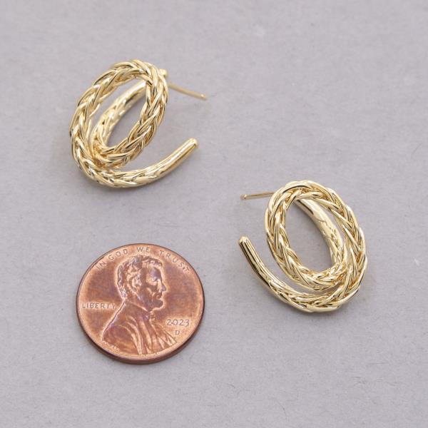 WHEAR LINK SWIRL GOLD 18K GOLD DIPPED EARRING