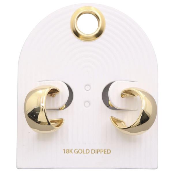 WIDE OPEN HOOP 18K GOLD DIPPED EARRING