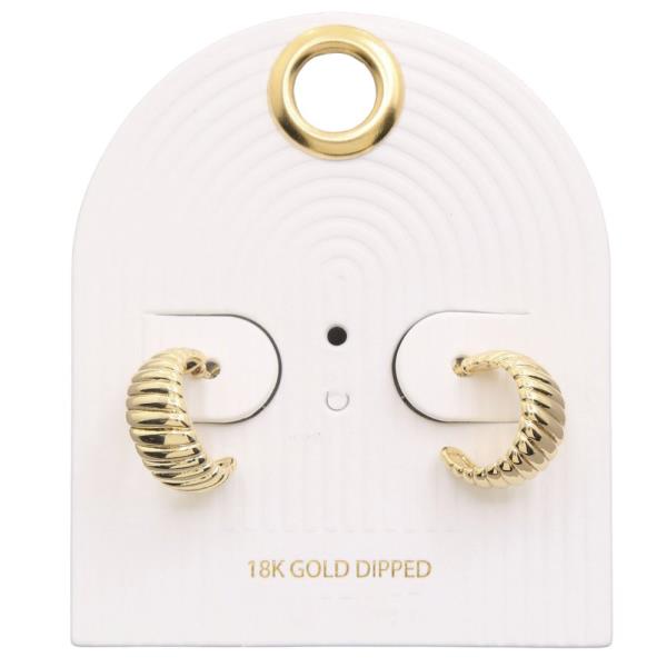LINED OPEN HOOP 18K GOLD DIPPED EARRING