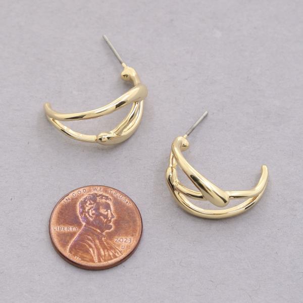 ORGANIC SHAPE 18K GOLD DIPPED EARRING