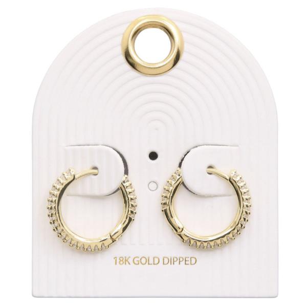 RHINESTONE HOOP 18K GOLD DIPPED EARRING
