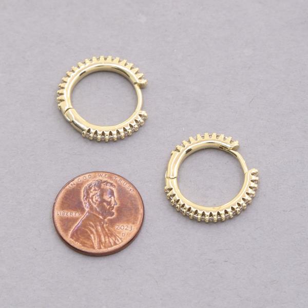 RHINESTONE HOOP 18K GOLD DIPPED EARRING