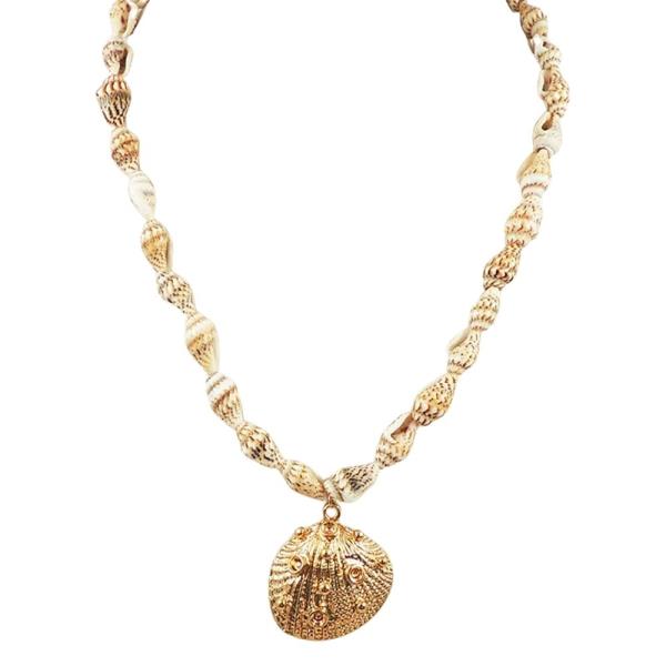 METAL SHELL PDT SHELL BEAD NECKLACE