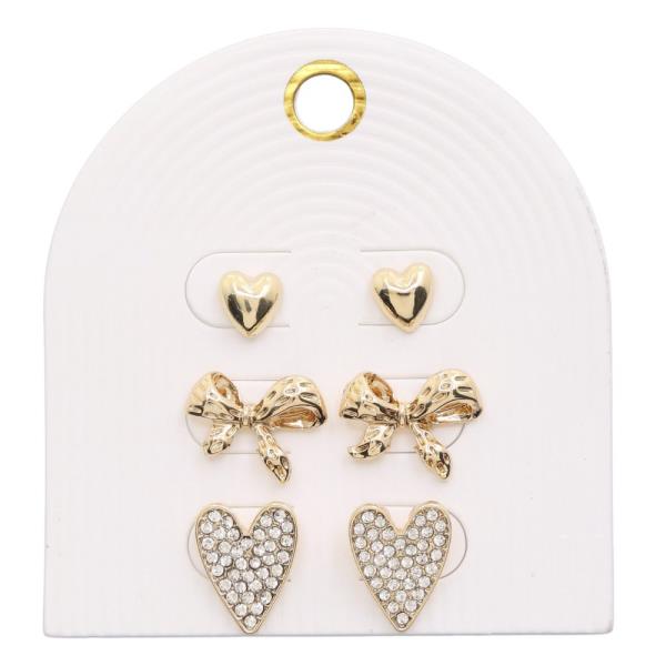 HEART BOW ASSORTED EARRING SET