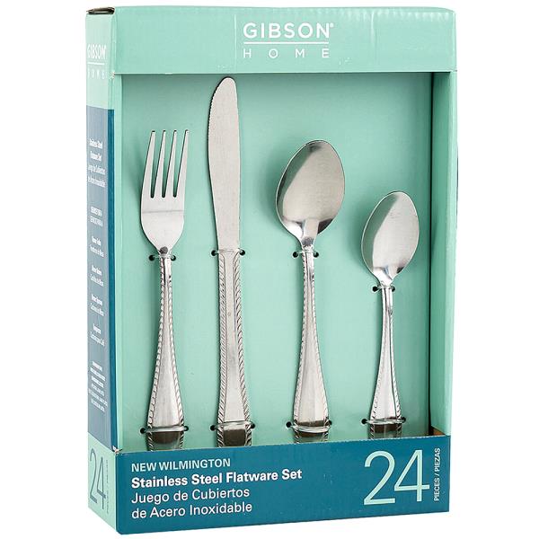 NEW WILMINGTON STAINLESS STEEL FLATWARE 24PC SET