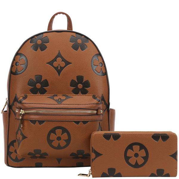 2IN1 DESIGN PRINT BACKPACK W WALLET SET