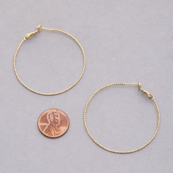 14K GOLD DIPPED TEXTURED HOOP EARRING