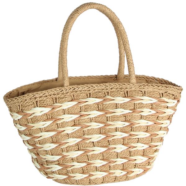 WOVEN STRAW DESIGN TOTE BAG