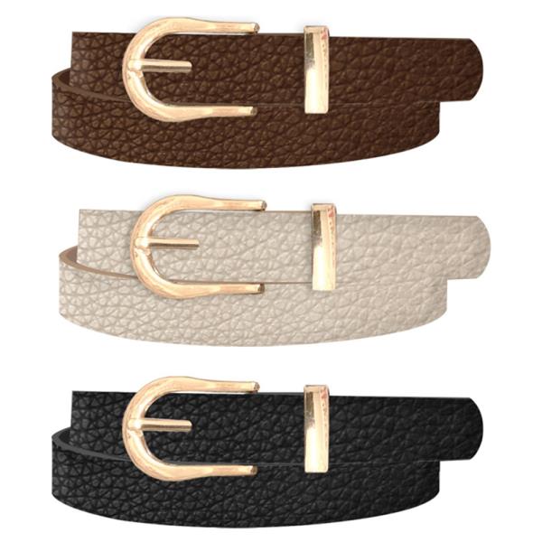 WIDER TOP U BUCKLE BASIC TRIO BELT
