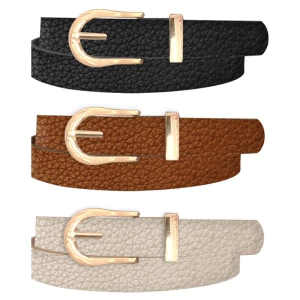 WIDER TOP U BUCKLE BASIC TRIO BELT