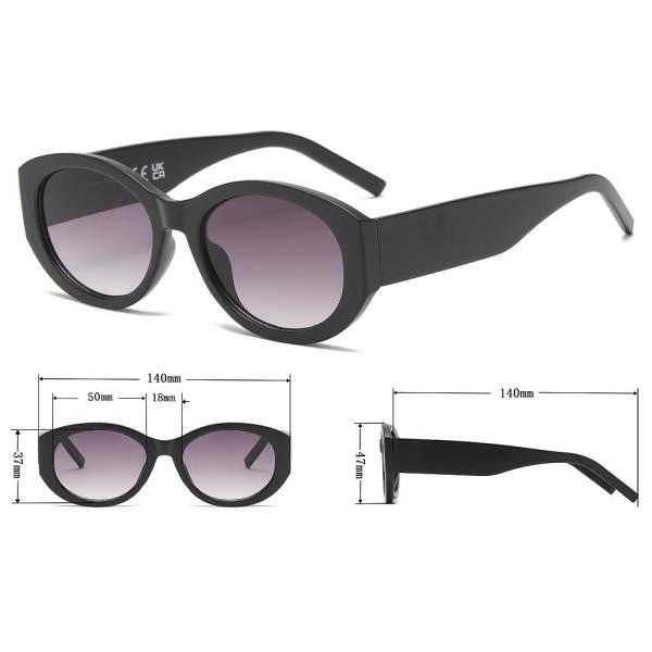 ROUNDED OVAL SUNGLASSES 1DZ