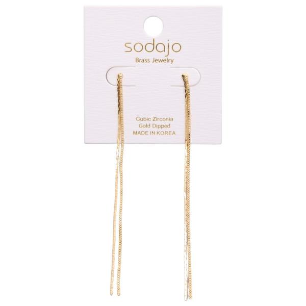 SODAJO GOLD DIPPED MULTI LINE DROP EARRING