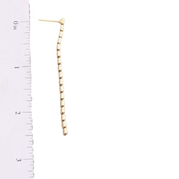 SODAJO GOLD DIPPED SQUARE LINE DROP EARRING