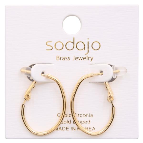 SODAJO GOLD DIPPED OVAL HOOP EARRING