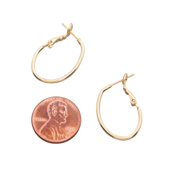 SODAJO GOLD DIPPED OVAL HOOP EARRING