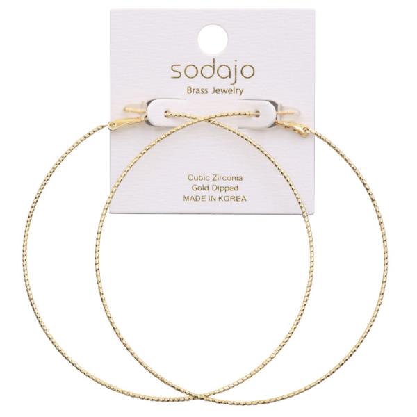 SODAJO TEXTURED GOLD DIPPED HOOP EARRING