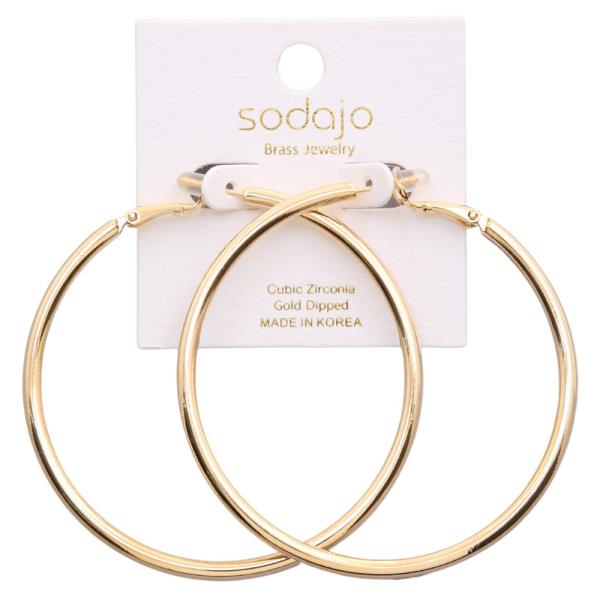 SODAJO GOLD DIPPED HOOP EARRING